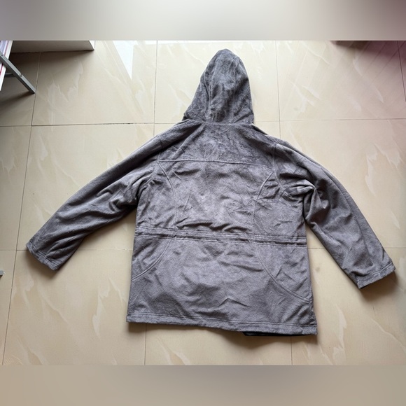 St.John’s Bay woman reversible utility jacket black gray cinched waist size 1X - Picture 6 of 16